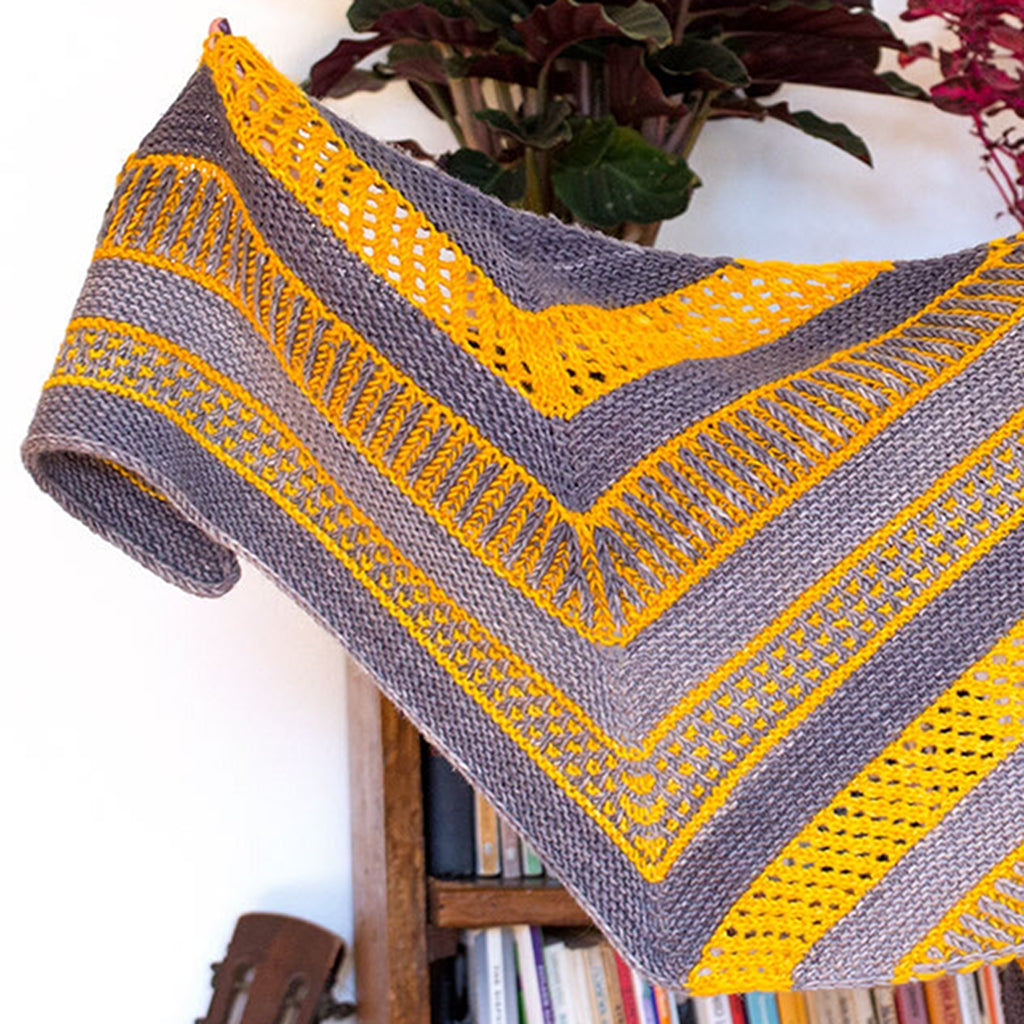 Maya Knit Shawl Advanced Knitting Kit with Urth Monokrom Worsted Yarn Maya Shawl Knitting Kit Yarn Designers Boutique