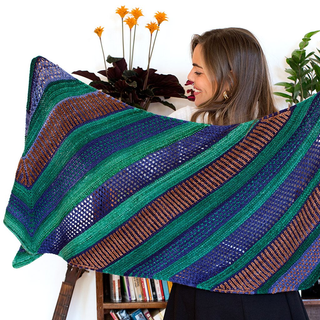 Maya Knit Shawl Advanced Knitting Kit with Urth Monokrom Worsted Yarn Maya Shawl Knitting Kit Yarn Designers Boutique
