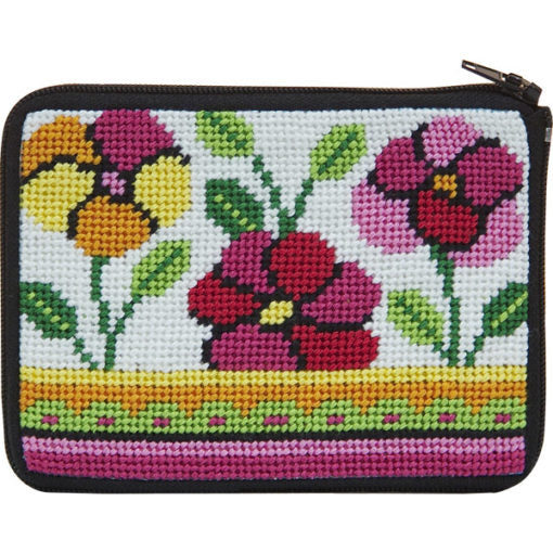 Beginner Needlepoint Kit, Stitch & Zip Coin Purse, Alice Peterson Co. Stitch & Zip Coin Purse Kits, Cross Stitch Yarn Designers Boutique