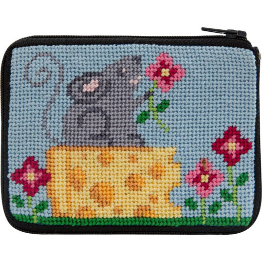 Beginner Needlepoint Kit, Stitch & Zip Coin Purse, Alice Peterson Co. Stitch & Zip Coin Purse Kits, Cross Stitch Yarn Designers Boutique