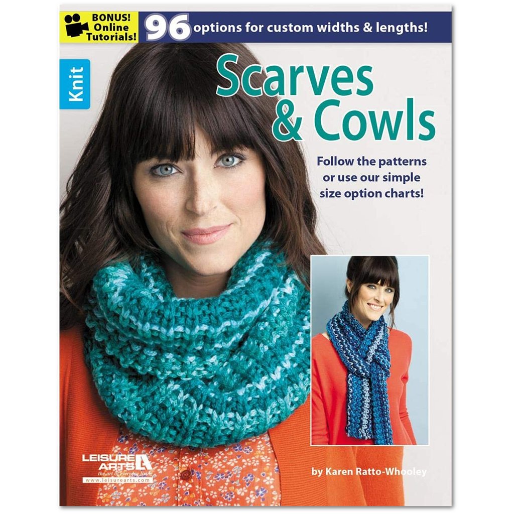 Knit Scarves & Cowls, Leisure Arts, Mix and Match Stitches & Yarn Knit Scarves & Cowls, Leisure Arts Yarn Designers Boutique