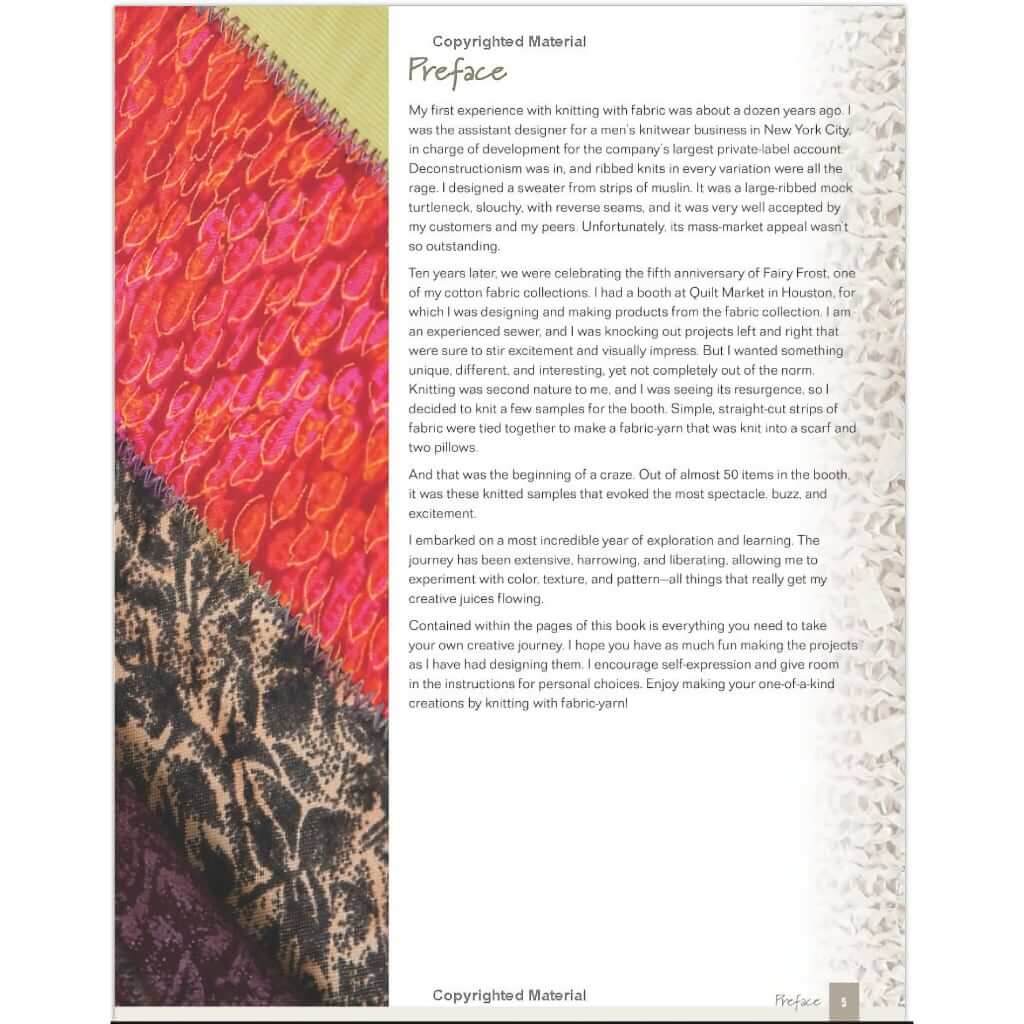 Strip & Knit with Style Using Ribbons of Fabric, Knitting Pattern Book Strip & Knit with Style Using Ribbons of Fabric Yarn Designers Boutique