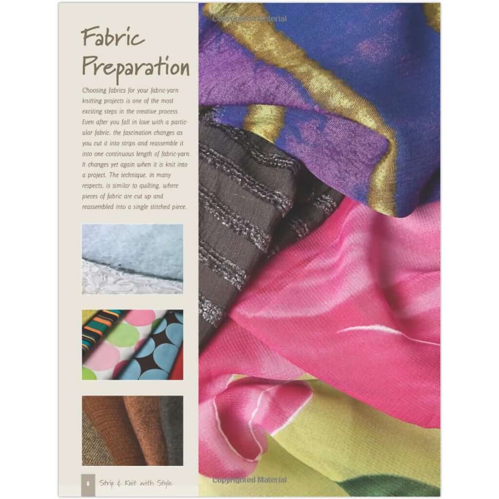 Strip & Knit with Style Using Ribbons of Fabric, Knitting Pattern Book Strip & Knit with Style Using Ribbons of Fabric Yarn Designers Boutique