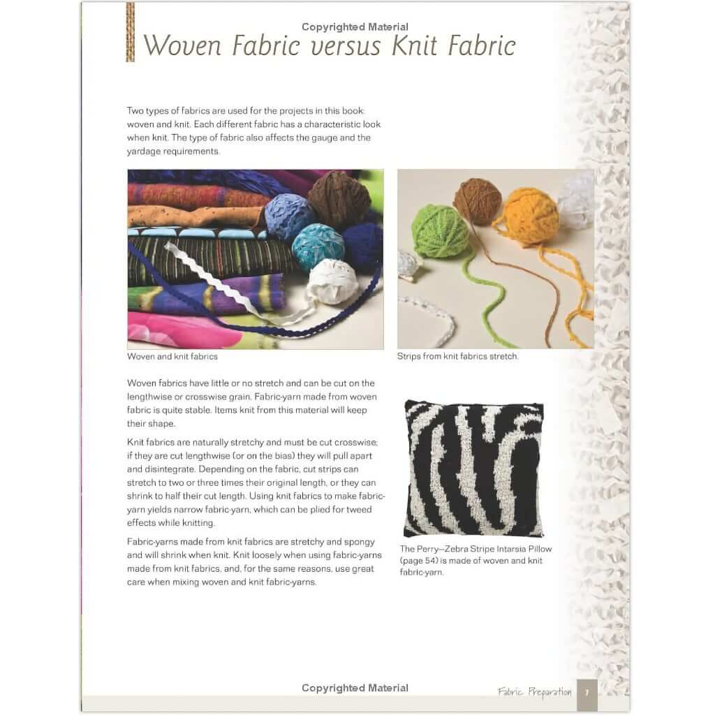 Strip & Knit with Style Using Ribbons of Fabric, Knitting Pattern Book Strip & Knit with Style Using Ribbons of Fabric Yarn Designers Boutique