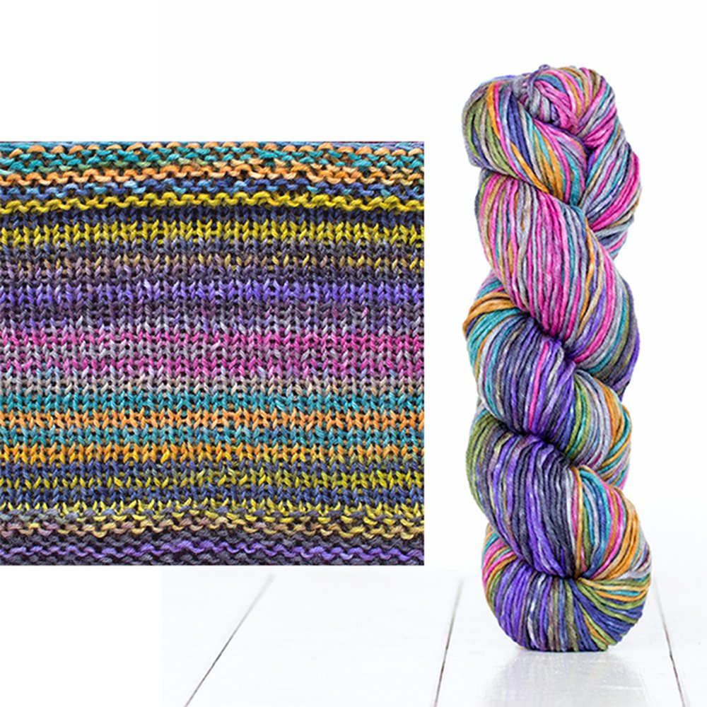 Merino Wool Knitting Yarn, Uneek Worsted by Urth Yarns, Self Striping Lantern Lace Cowl Knitting Kit by Catherine Salter Bayer Yarn Designers Boutique