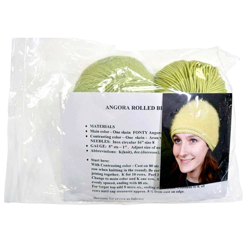 Angora Knit Hat Kit, Includes Free Hat Knitting Pattern & Yarn Angora Hat Knitting Kit by Yarns Northwest Yarn Designers Boutique
