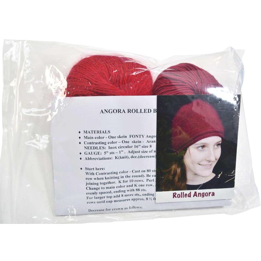 Angora Knit Hat Kit, Includes Free Hat Knitting Pattern & Yarn