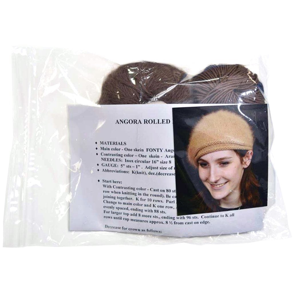 Angora Knit Hat Kit, Includes Free Hat Knitting Pattern & Yarn Angora Hat Knitting Kit by Yarns Northwest Yarn Designers Boutique