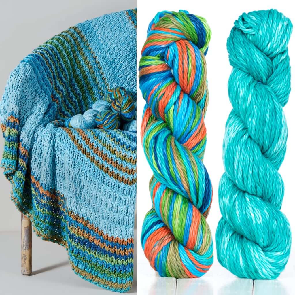 Yedikule Knit Blanket Kit with Urth Galatea Chunky Yarn | Knitting Kit Yedikule Throw Knitting Kit Yarn Designers Boutique