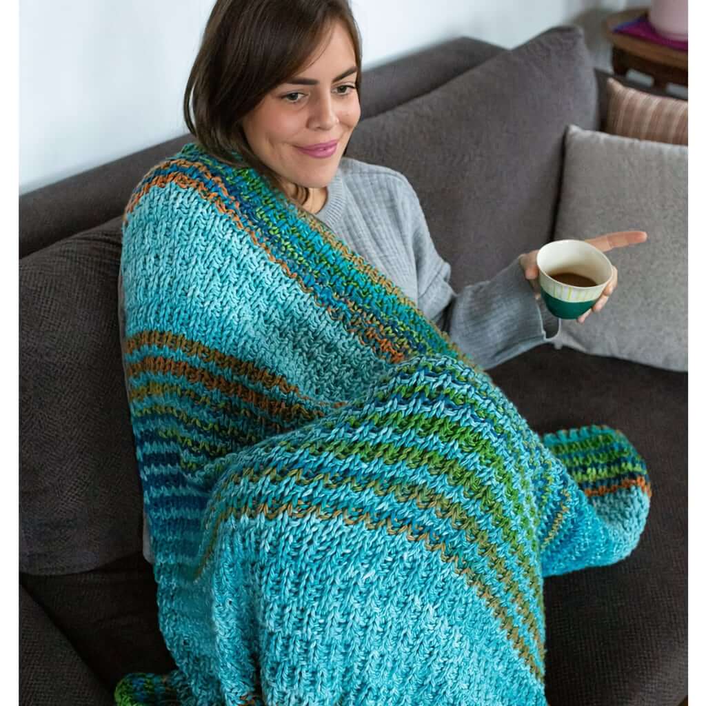 Teal knit online blanket