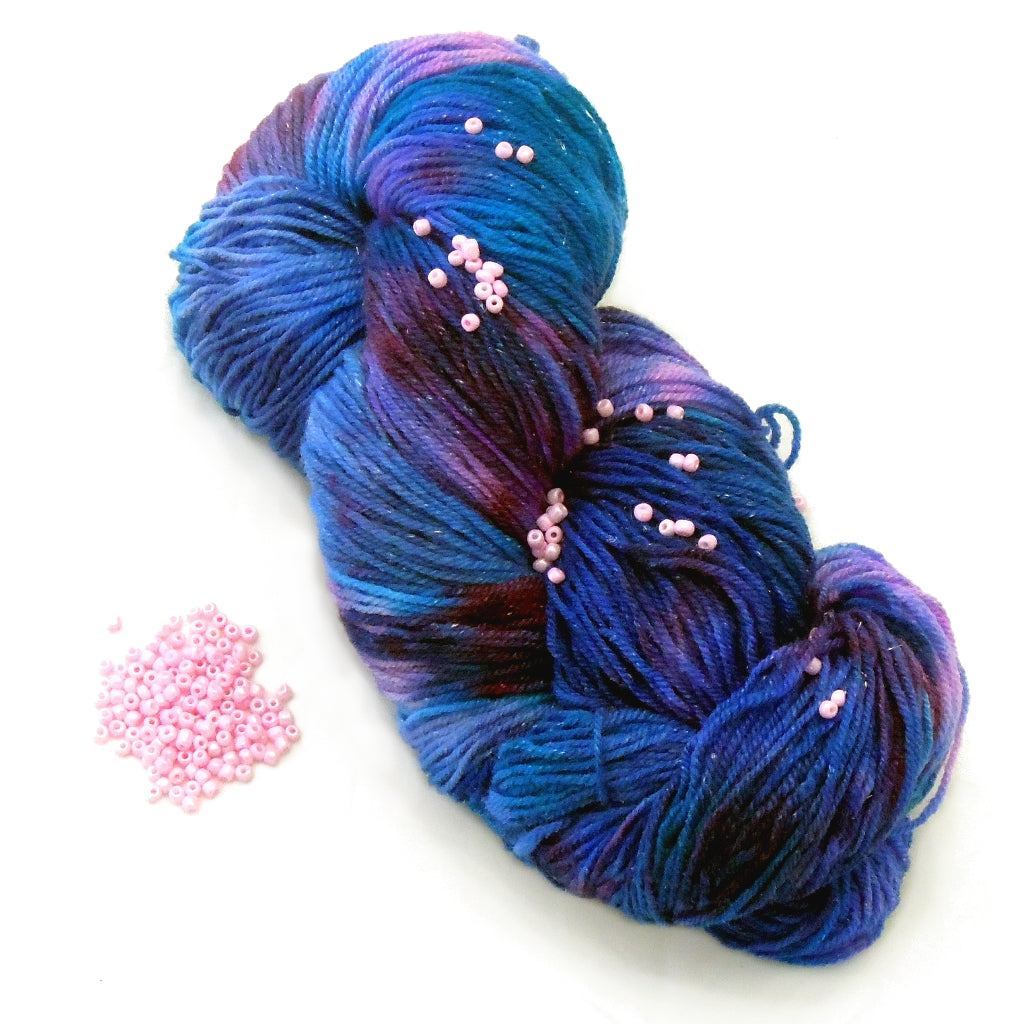 Loom Knitting Kit | Beaded Hat & Cowl Kit, Yarn + Beads +Pattern Beaded Hat and Cowl, Loom Knitting Kit Yarn Designers Boutique