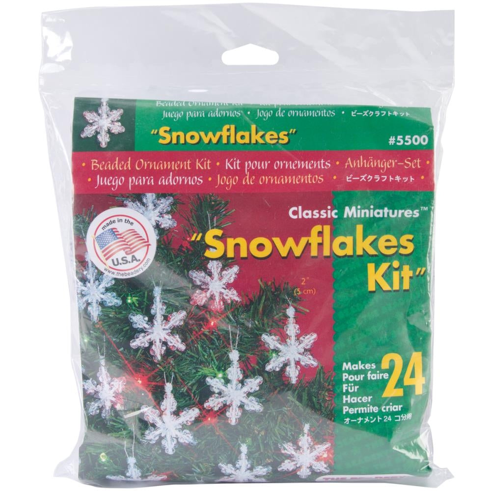 Snowflake Christmas Decorations, Beading Kit, DIY Chirstmas Ornaments Mini Snowflake Christmas Decorations, Beading Kit #5500 Yarn Designers Boutique