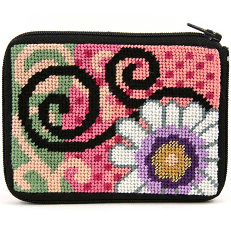  Beginner Needlepoint Kit, Stitch & Zip Coin Purse, Alice Peterson Co. Stitch & Zip Coin Purse Kits, Cross Stitch Yarn Designers Boutique