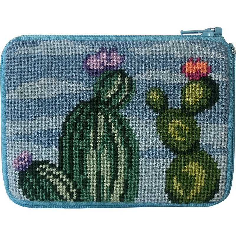 Beginner Needlepoint Kit, Stitch & Zip Coin Purse, Alice Peterson Co. Stitch & Zip Coin Purse Kits, Cross Stitch Yarn Designers Boutique