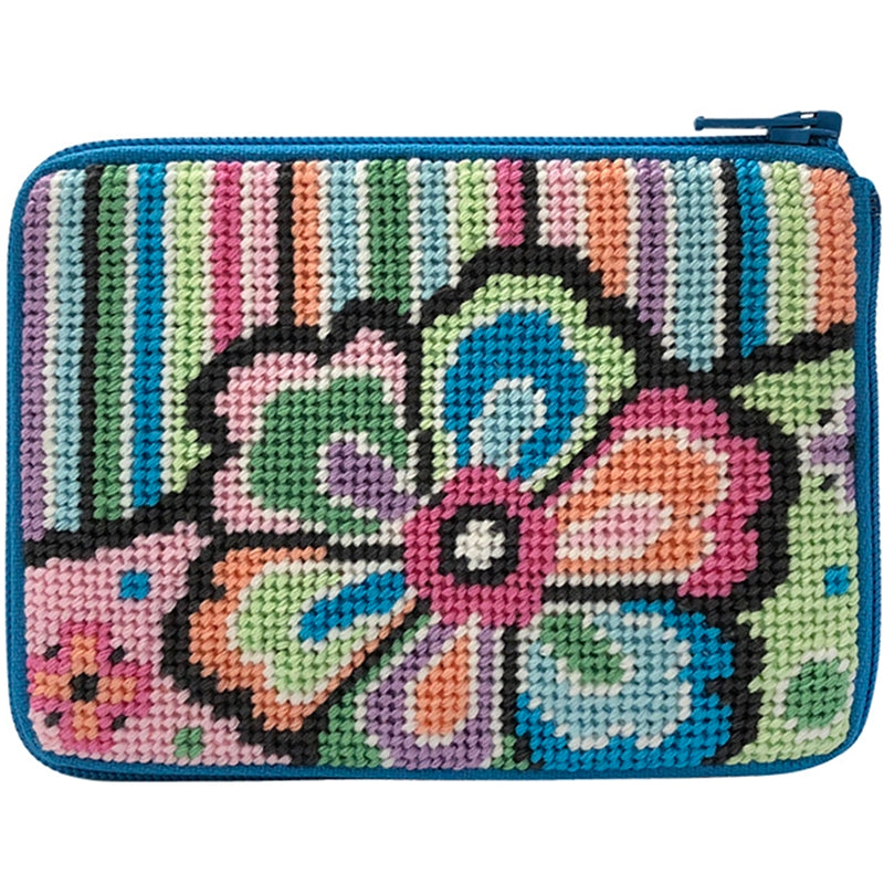 Beginner Needlepoint Kit, Stitch & Zip Coin Purse, Alice Peterson Co. Stitch & Zip Coin Purse Kits, Cross Stitch Yarn Designers Boutique