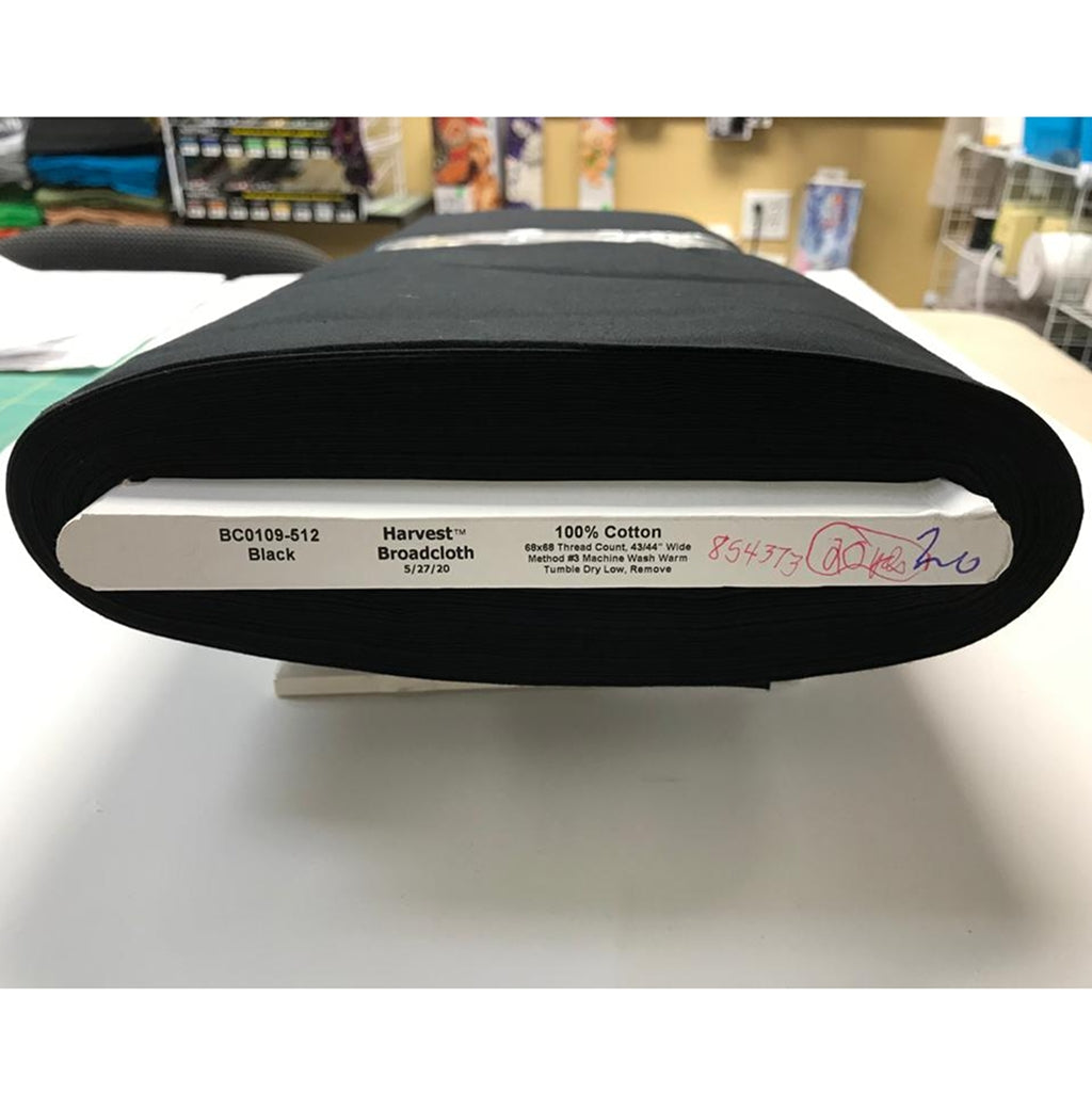 Black 100% Cotton Broadcloth , 44" By the Yard, Good for Face Masks Black 100% Cotton Broadcloth 44" Wide Sold By the Yard Yarn Designers Boutique