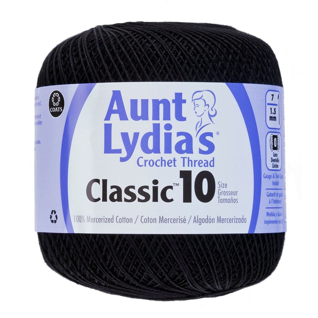 Crochet Thread, Aunt Lydia's Crochet Cotton Classic Size 10, Lace Yarn Aunt Lydias Crochet Thread, Classic Size 10 Lace Weight Yarn Designers Boutique