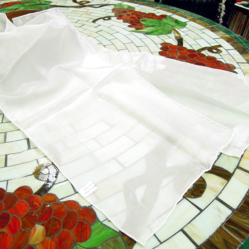 Blank Habotai Silk Scarves with Rolled Hem for Dyeing | Dye Your Own Scarf Blank Habotai Silk Scarves for Dyeing Yarn Designers Boutique