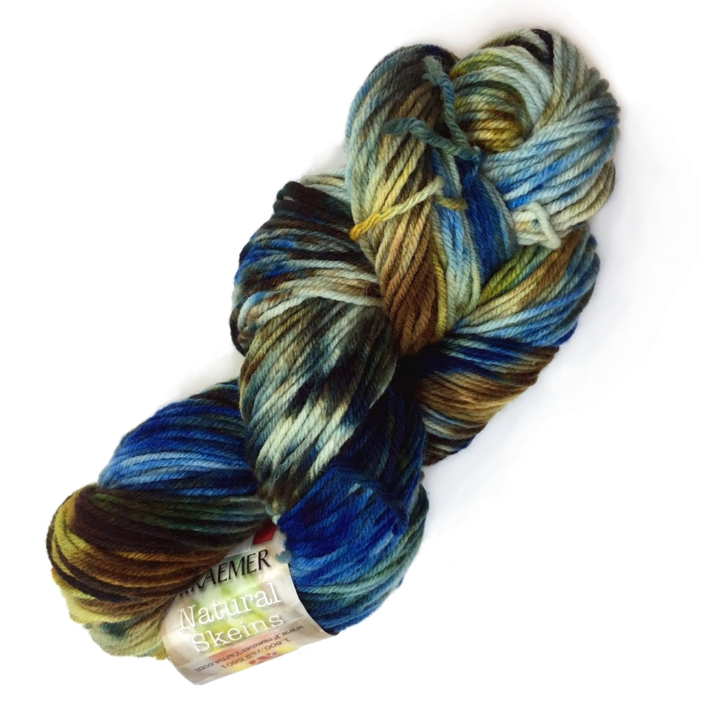 Hand Dyed Yarn, Sapphire Blue, Brown, Gold, Worsted, DK & Sock Yarn Hand Dyed Yarn, Sapphire Blue, Brown, & Gold (Choose Your Base Yarn) Yarn Designers Boutique