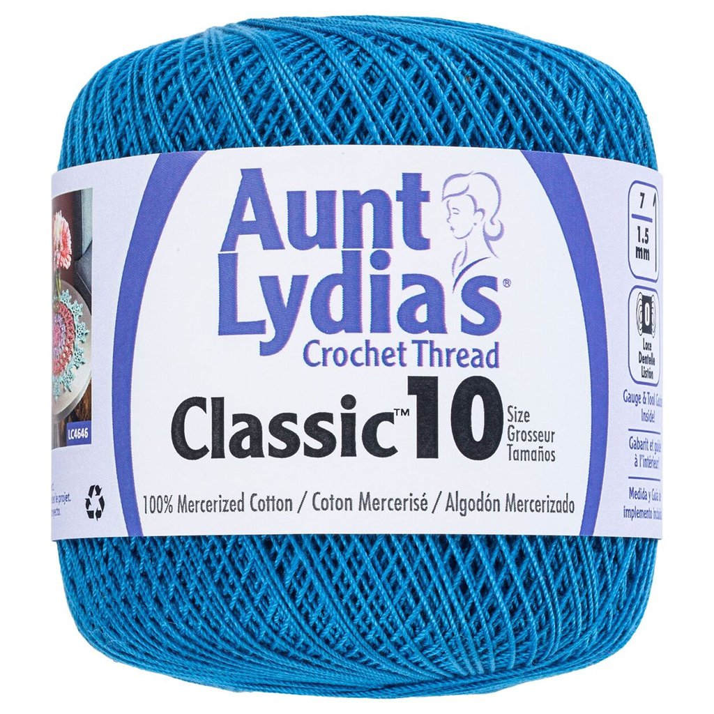 Crochet Thread, Aunt Lydia's Crochet Cotton Classic Size 10, Lace Yarn Aunt Lydias Crochet Thread, Classic Size 10 Lace Weight Yarn Designers Boutique