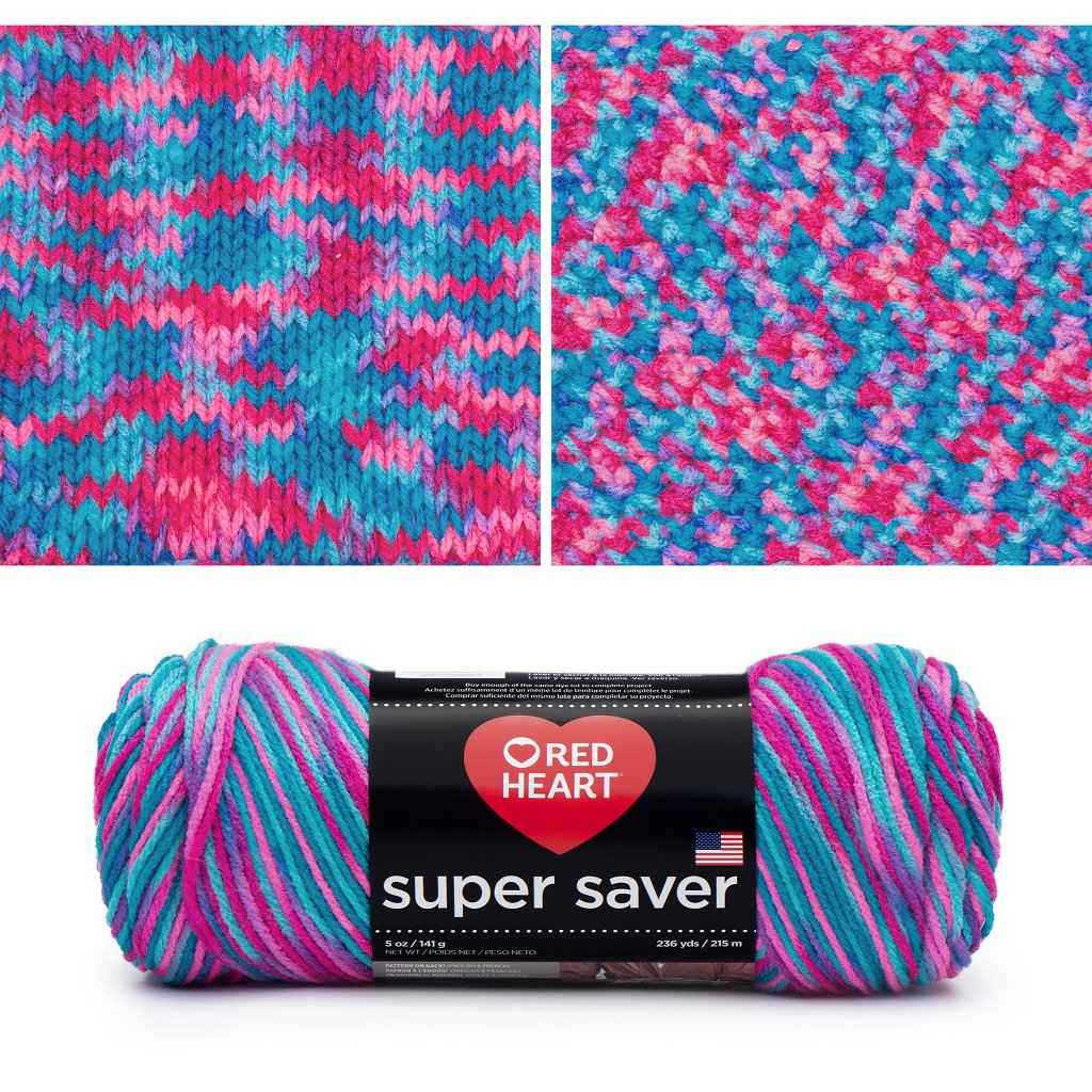 Super Saver, Easy Care, Machine Washable Yarn by Red Heart Super Saver Variegated Yarn by Red Heart Yarn Designers Boutique