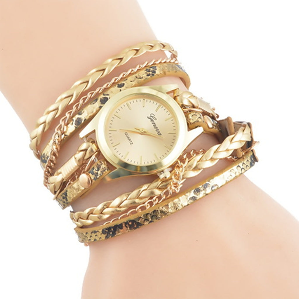 Womens Watch | Bracelet Watches, Braided Faux Leather & Snake Skin Fashion Bracelet Watches Yarn Designers Boutique
