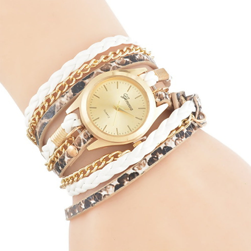 Womens Watch | Bracelet Watches, Braided Faux Leather & Snake Skin Fashion Bracelet Watches Yarn Designers Boutique