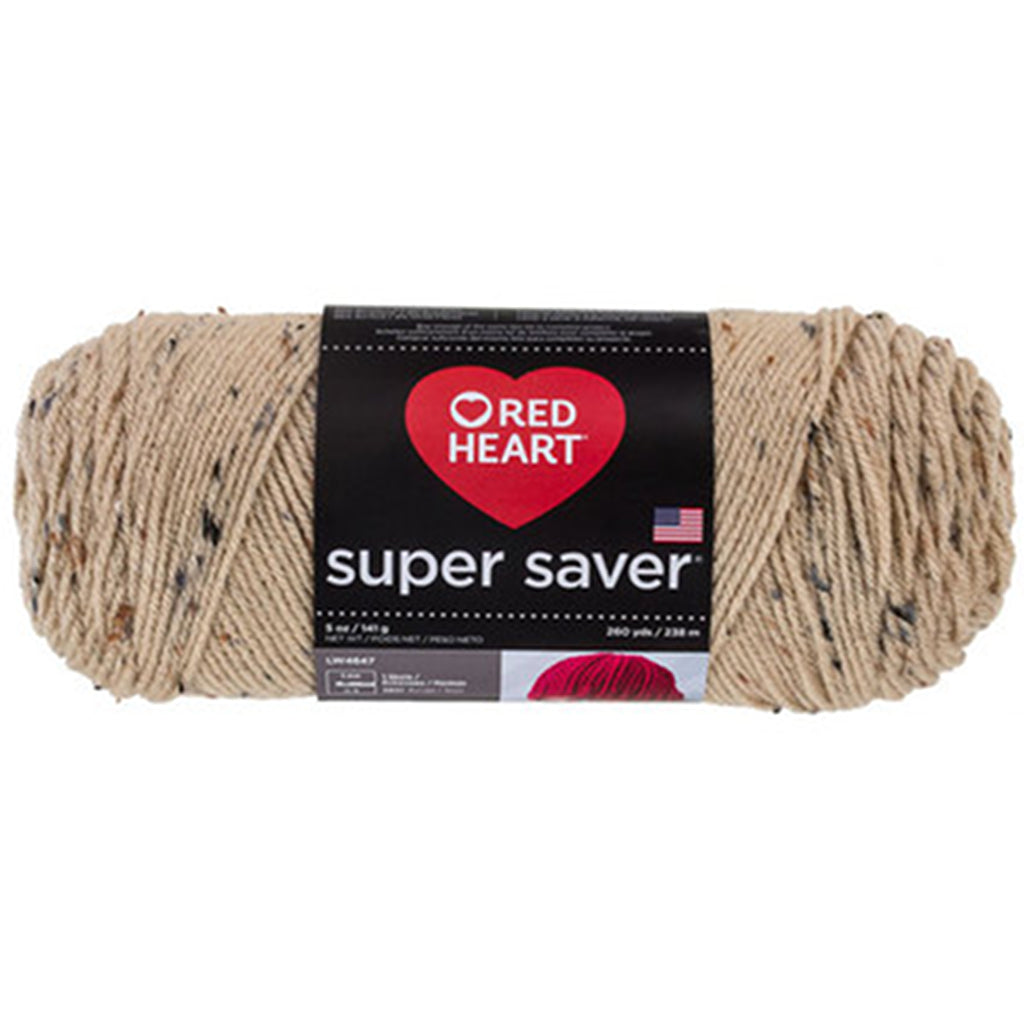 Super Saver Yarn Red Heart, Machine Washable & Dryable, Worsted Weight Super Saver Solids & Fleck Yarn by Red Heart Yarn Designers Boutique