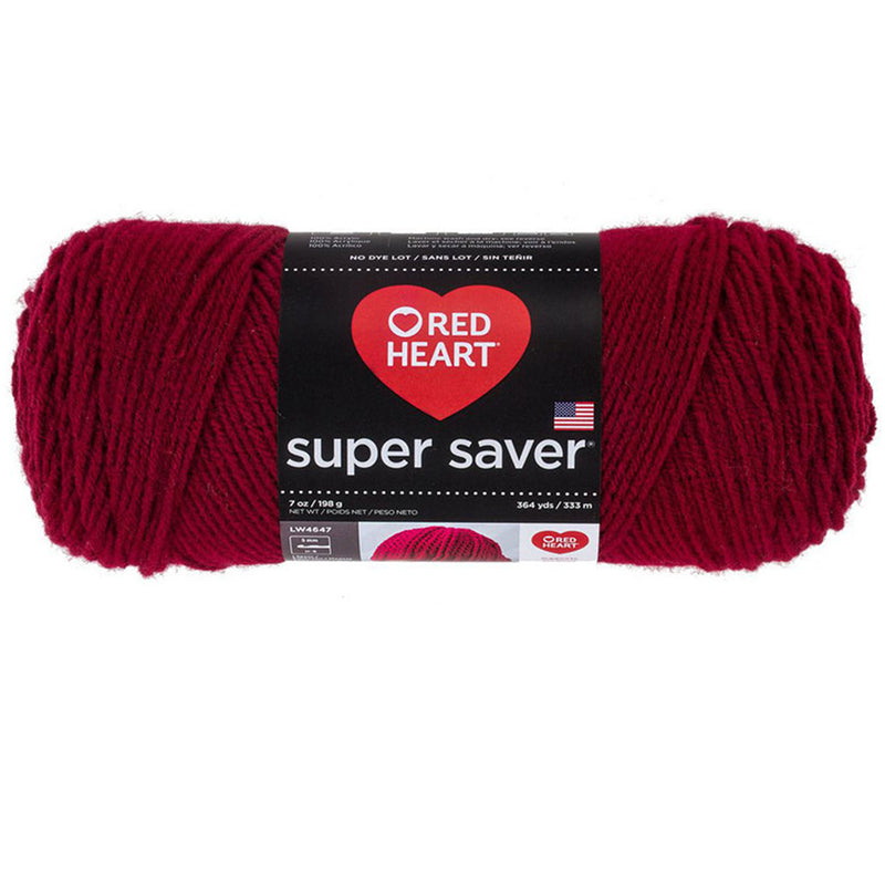 Super Saver Yarn Red Heart, Machine Washable & Dryable, Worsted Weight Super Saver Solids & Fleck Yarn by Red Heart Yarn Designers Boutique