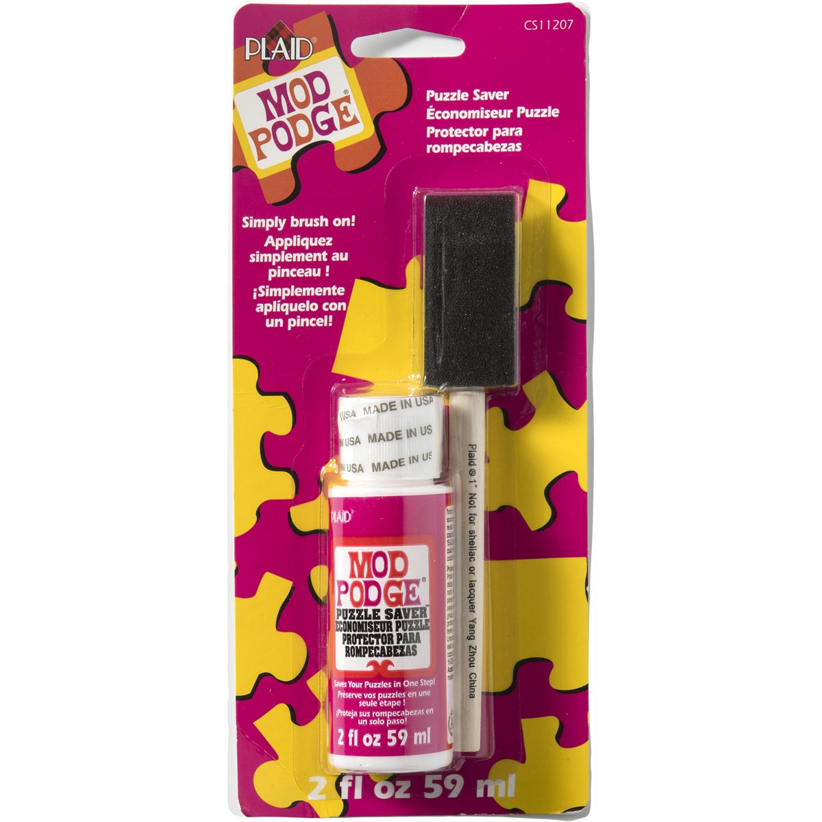 Mod Podge Puzzle Saver with Foam Brush, 2 Oz Gloss Finish Mod Podge Puzzle Saver with Foam Brush Yarn Designers Boutique