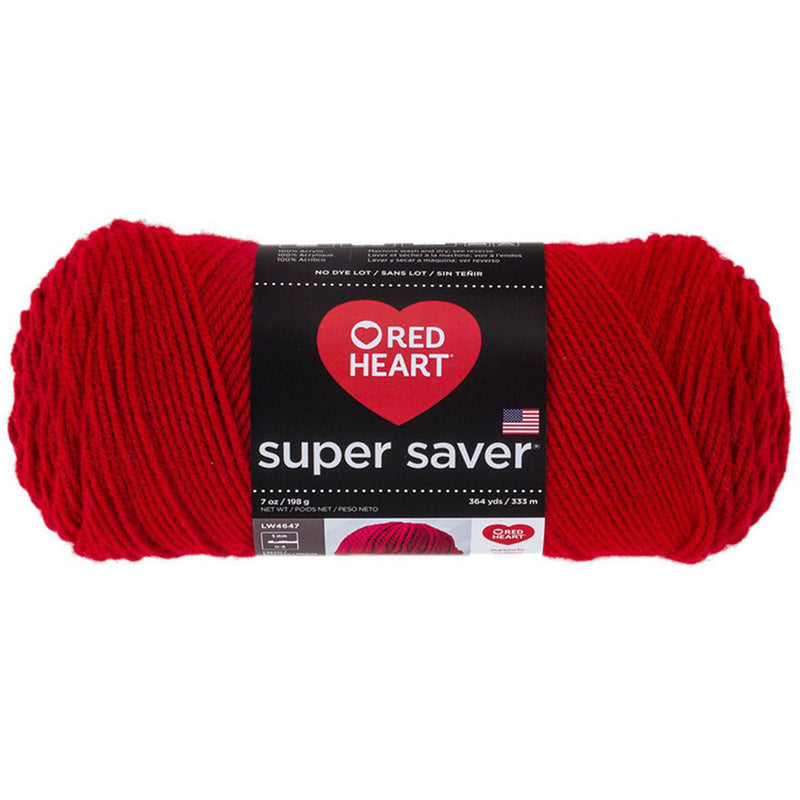 Super Saver Yarn Red Heart, Machine Washable & Dryable, Worsted Weight Super Saver Solids & Fleck Yarn by Red Heart Yarn Designers Boutique