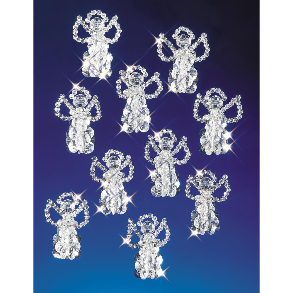 Christmas Ornamant Tree Decoration Beading Kit, 2 ½" Little Angels Christmas Ornament Beading Kit, 18 Little Angels #5527 Yarn Designers Boutique