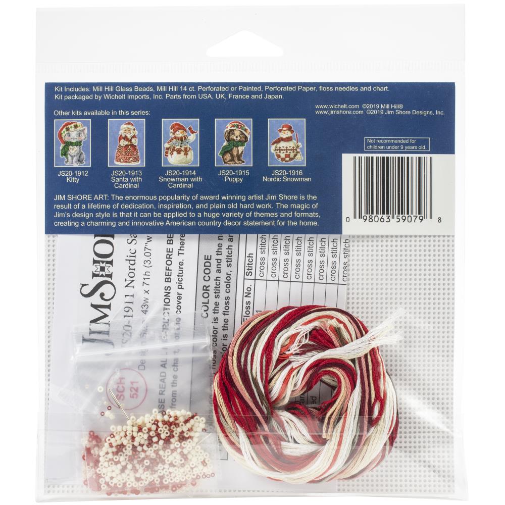 Christmas Decoration Cross Stitch Kit, Nordic Santa with Beads Christmas Cross Stitch Kit, Nordic Santa Yarn Designers Boutique