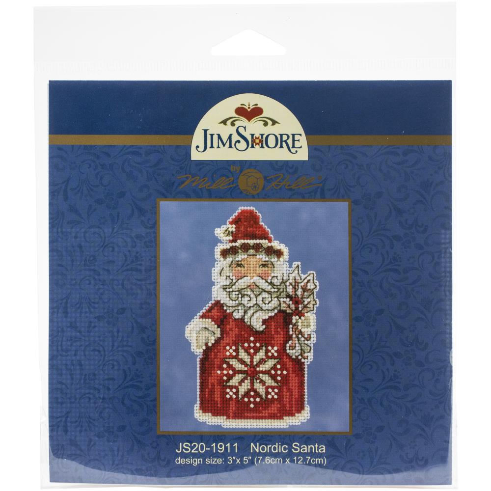 Christmas Decoration Cross Stitch Kit, Nordic Santa with Beads Christmas Cross Stitch Kit, Nordic Santa Yarn Designers Boutique