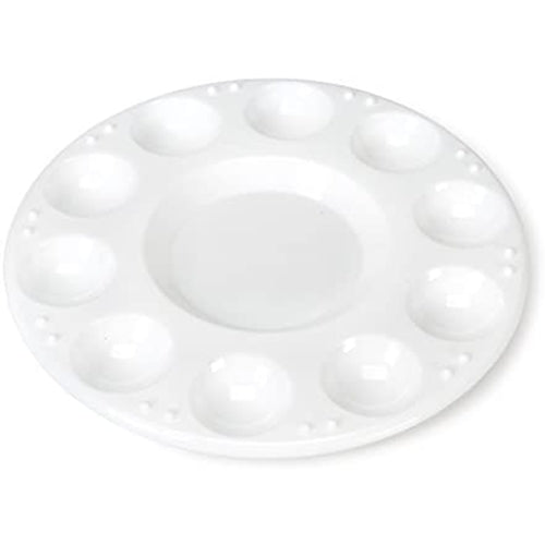 Palette | White Round Plastic 10 Well Paint Palette, 7" Diameter Round Plastic 10 Well Palette, 7" Diameter Yarn Designers Boutique