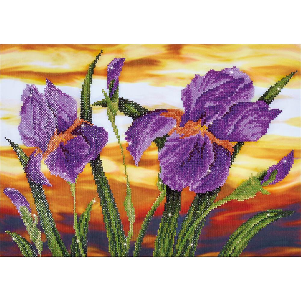 Diamond Painting Kit, Paint by Numbers... with Diamonds, Iris Sunset Diamond Dotz Diamond Embroidery Facet Art Kit - Iris Sunset Yarn Designers Boutique