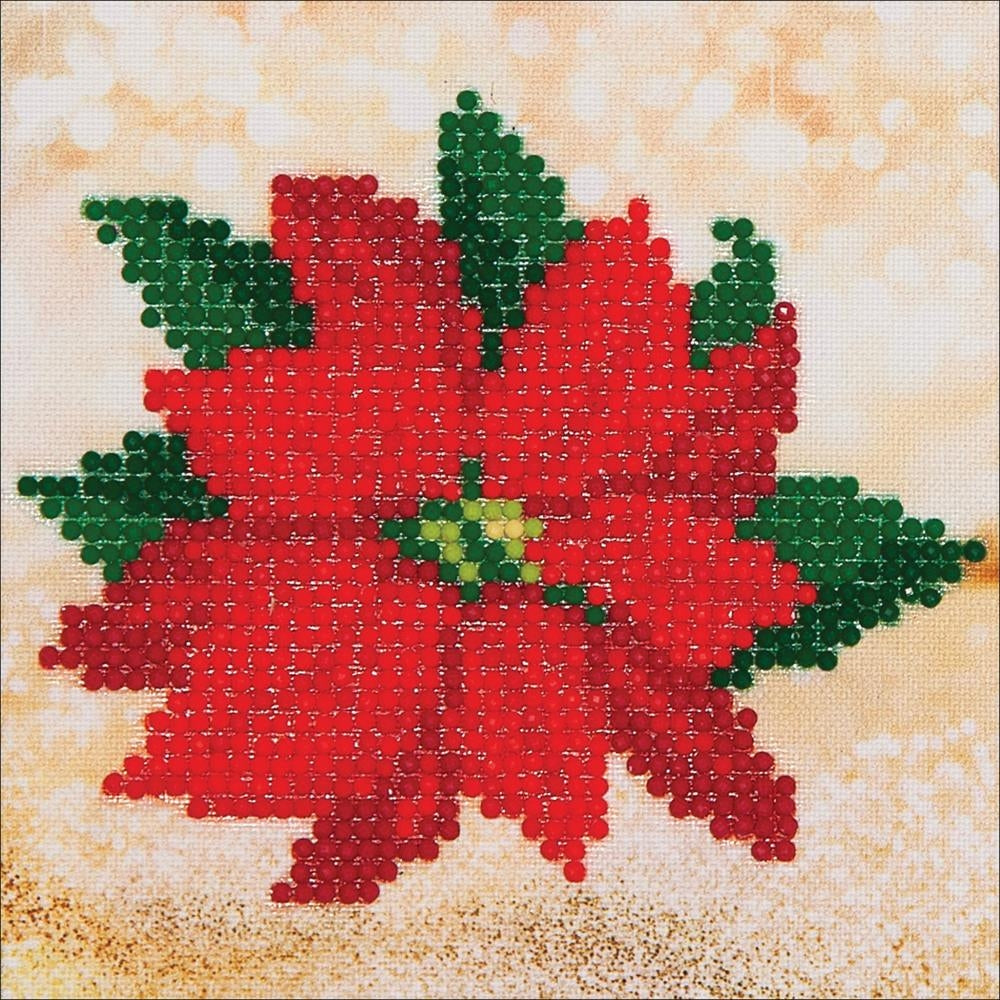 Christmas Decor, Diamond Painting, Christmas Poinsettia Wall Art Christmas Poinsettia, Diamond Dotz Yarn Designers Boutique