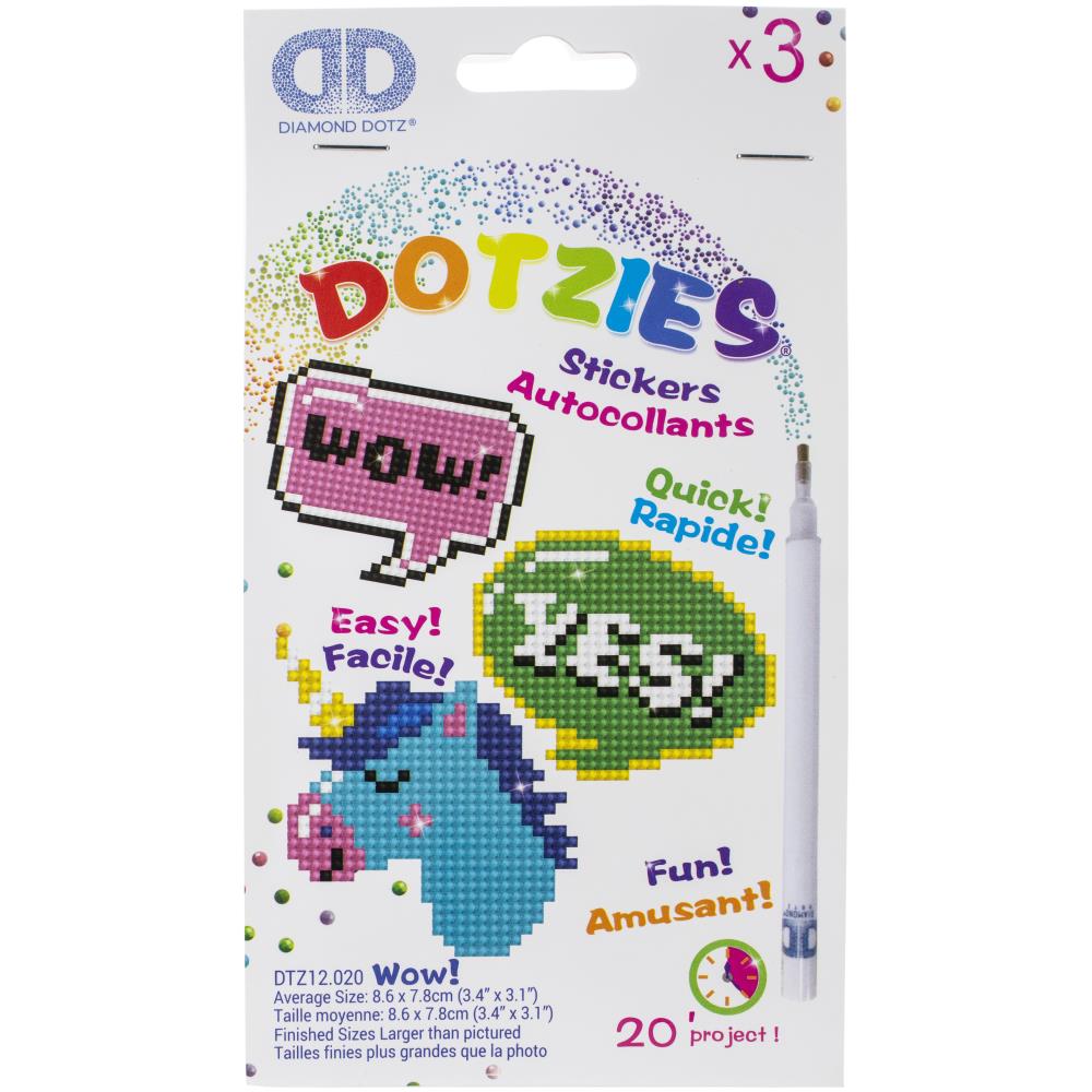 Diamond Painting Stickers, Fun Back to School Crafts, Diamond Art Diamond Dotz Dotzies Wow Stickers Yarn Designers Boutique