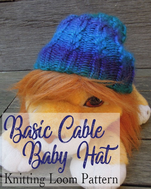 Free Loom Knitting Patterns | Simple Ribbed Cabled Hat for Knitting Loom Simple Cabled Baby Hat, Loom Knitting Pattern Yarn Designers Boutique