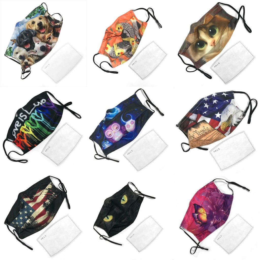 Adjustable Covid Mask, Reusable Face Masks with Filter & Nose Wire Adjustable Face Masks with Filter Yarn Designers Boutique