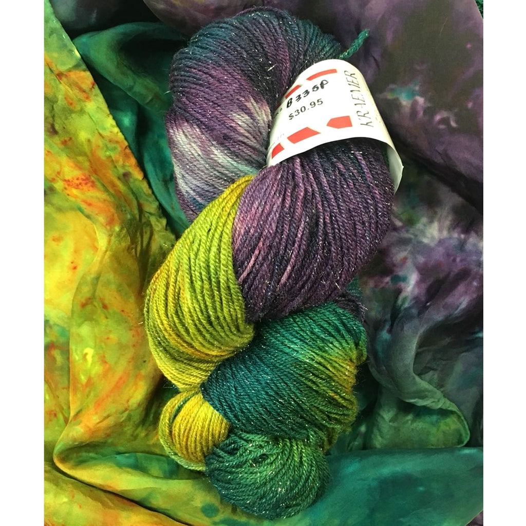 Sock Yarn | Teal, Purple, Gold Sparkly Sock Yarn, Superwash Merino Southern Sole, Sock Yarn Yarn Designers Boutique