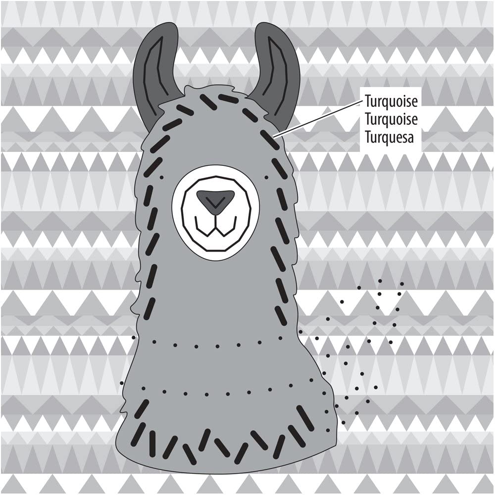 Felt Applique Embroidery Kit Friendly Llama | Beginner Applique Design Friendly Llama Felt Applique Kit Yarn Designers Boutique