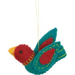 Felt Bird Tree Ornament 3" x 2", Tree Decorations, Home Decor Felted Bird Ornament 3" x 2" Yarn Designers Boutique