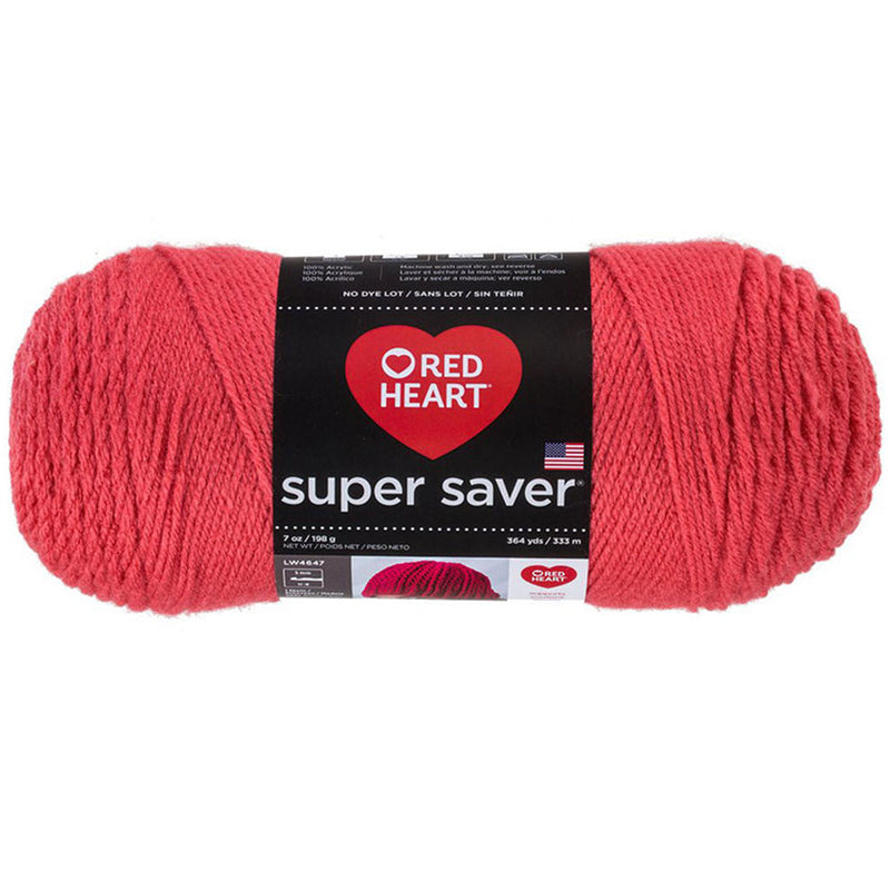 Super Saver Yarn Red Heart, Machine Washable & Dryable, Worsted Weight Super Saver Solids & Fleck Yarn by Red Heart Yarn Designers Boutique