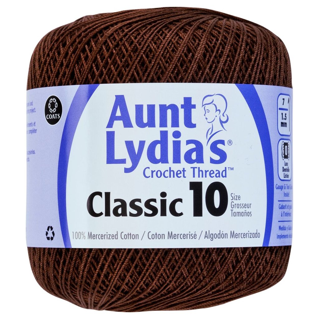 Crochet Thread, Aunt Lydia's Crochet Cotton Classic Size 10, Lace Yarn Aunt Lydias Crochet Thread, Classic Size 10 Lace Weight Yarn Designers Boutique