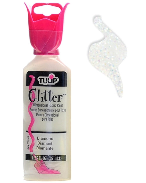 Fabric Paint | Tulip Glitter Puffy Paint, Easy Clean Up for Kids Crafts Glitter Fabric Paint, by Tulip 1.25 oz Yarn Designers Boutique
