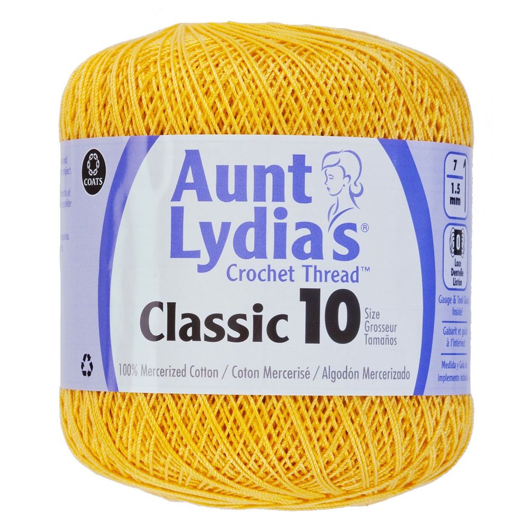 Crochet Thread, Aunt Lydia's Crochet Cotton Classic Size 10, Lace Yarn Aunt Lydias Crochet Thread, Classic Size 10 Lace Weight Yarn Designers Boutique