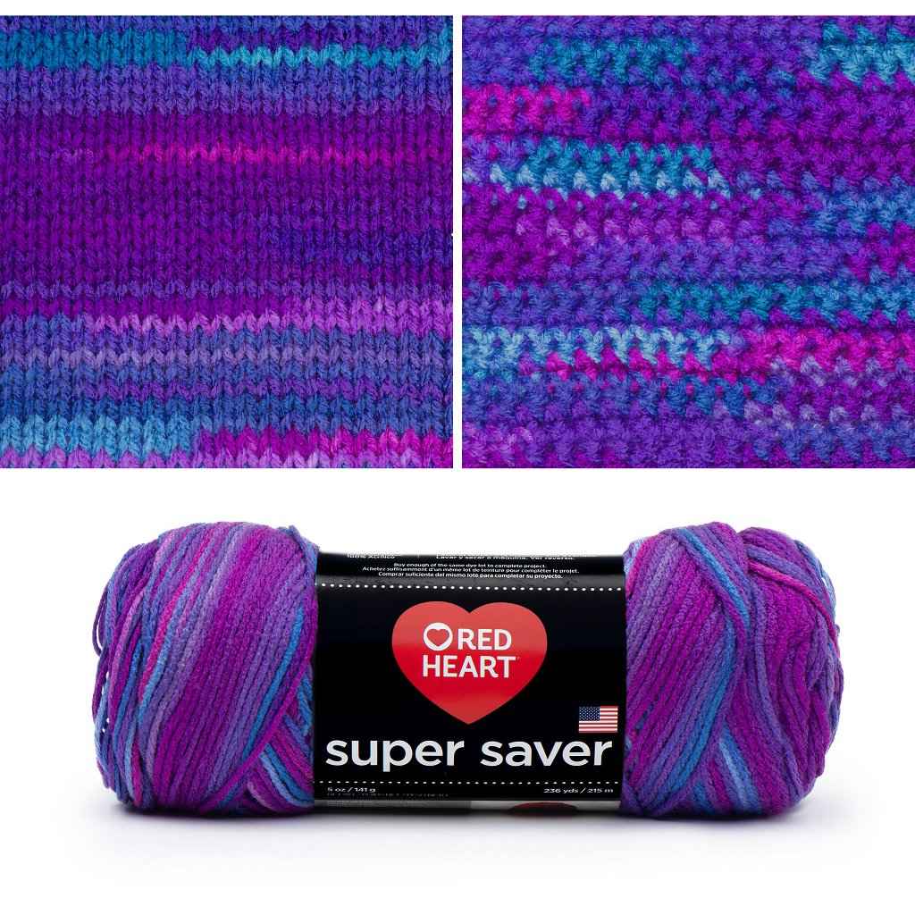 Super Saver, Easy Care, Machine Washable Yarn by Red Heart Super Saver Variegated Yarn by Red Heart Yarn Designers Boutique