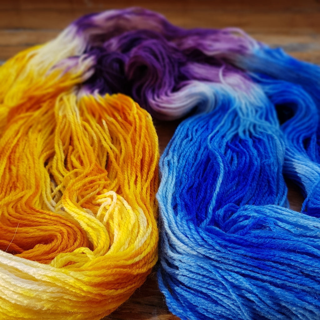 Hand Dyed Yarn, Caribbean Party, Worsted, DK & Sock Yarn Hand Dyed Yarn, Caribbean Party (Choose Your Base Yarn) Yarn Designers Boutique