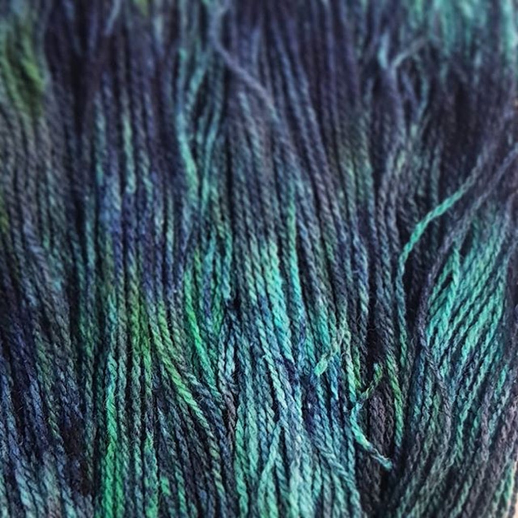 Hand Dyed Yarn, Stormy Seas Dark Blues & Greens, DK Silk & Wool Blend Stormy Seas, DK Wool & Silk Blend Yarn Designers Boutique
